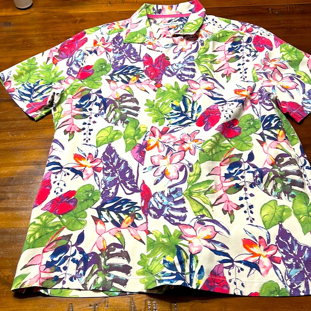 Tommy Bahama silk blend camp shirt
